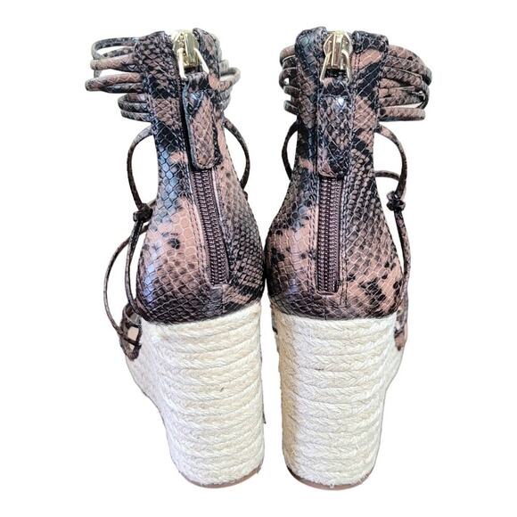 Jlo Jennifer Lopez Callie Strappy Back Zip EspadrilleWedge Sandal - Picture 5 of 8